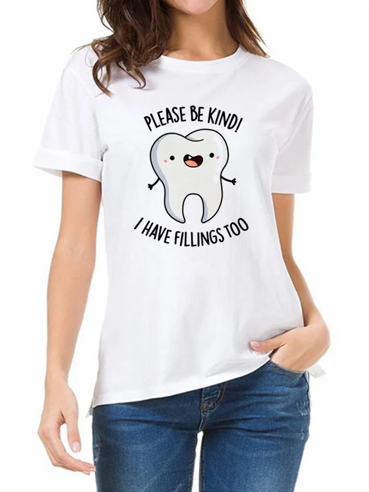Tooth and Dentist Print Graphic Tees Cartoon Shirt Fashion Women's Clothing Femme T-Shirt Tops Summer O-neck Female Tshirt
Tooth and Dentist Print Graphic Tees Cartoon Shirt Fashion Women's Clothing Femme T-Shirt Tops Summer O-neck Female Tshirt
