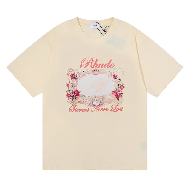 Rhude T-Shirt Summer 1:1 Best Quality 100% Cotton Printed Rose Casual Loose Rhude Short Sleeve T-Shirt For Men And Women
Rhude T-Shirt Summer 1:1 Best Quality 100% Cotton Printed Rose Casual Loose Rhude Short Sleeve T-Shirt For Men And Women