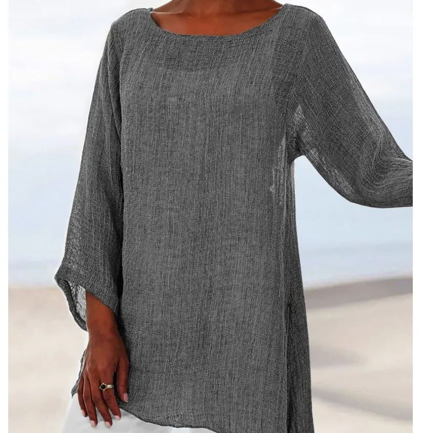 2023 Autumn Cotton Women's Top Oversize Long Sleeve O-neck Casual White Tops Female Spring Loose Ladies Blouse
2023 Autumn Cotton Women's Top Oversize Long Sleeve O-neck Casual White Tops Female Spring Loose Ladies Blouse