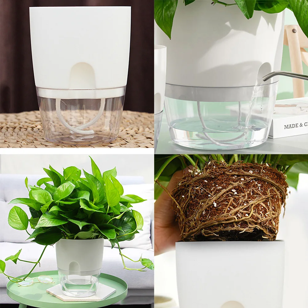 1pcs Transparent Base Water Container Double Layer Plastic Flower Pot Automatic Watering Flowerpot With Filling Port
1pcs Transparent Base Water Container Double Layer Plastic Flower Pot Automatic Watering Flowerpot With Filling Port
