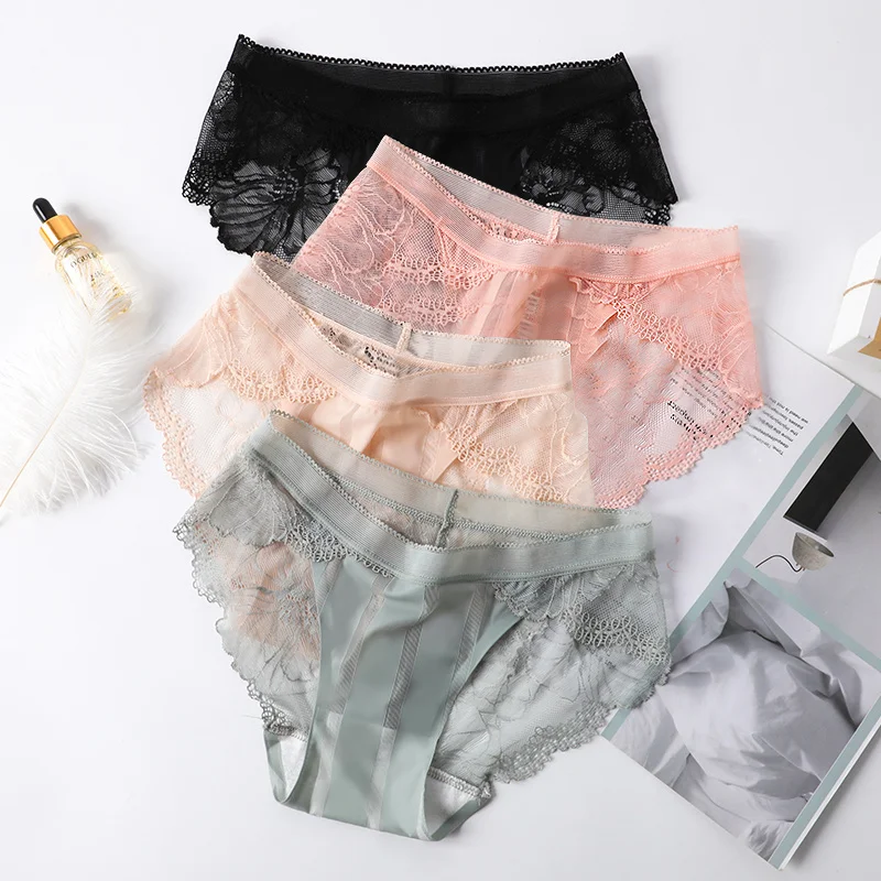 Women's 3Pcs Underwear Pure Cotton Antibacterial Crotch Lace Breathable Sexy Ice New 2021 Girls' Briefs
Women's 3Pcs Underwear Pure Cotton Antibacterial Crotch Lace Breathable Sexy Ice New 2021 Girls' Briefs