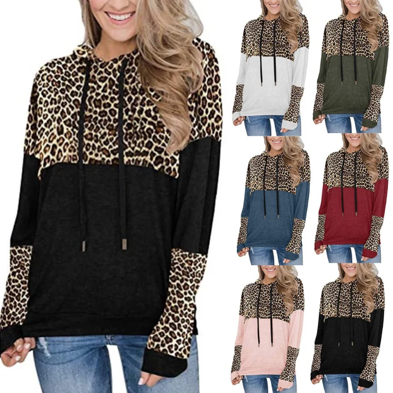 New Women's Long Sleeve Leopard Patch Pullover Hooded Loose Sweater Hoodie Sweatshirt Women Casual Long Sleeve Women Fashion
New Women's Long Sleeve Leopard Patch Pullover Hooded Loose Sweater Hoodie Sweatshirt Women Casual Long Sleeve Women Fashion