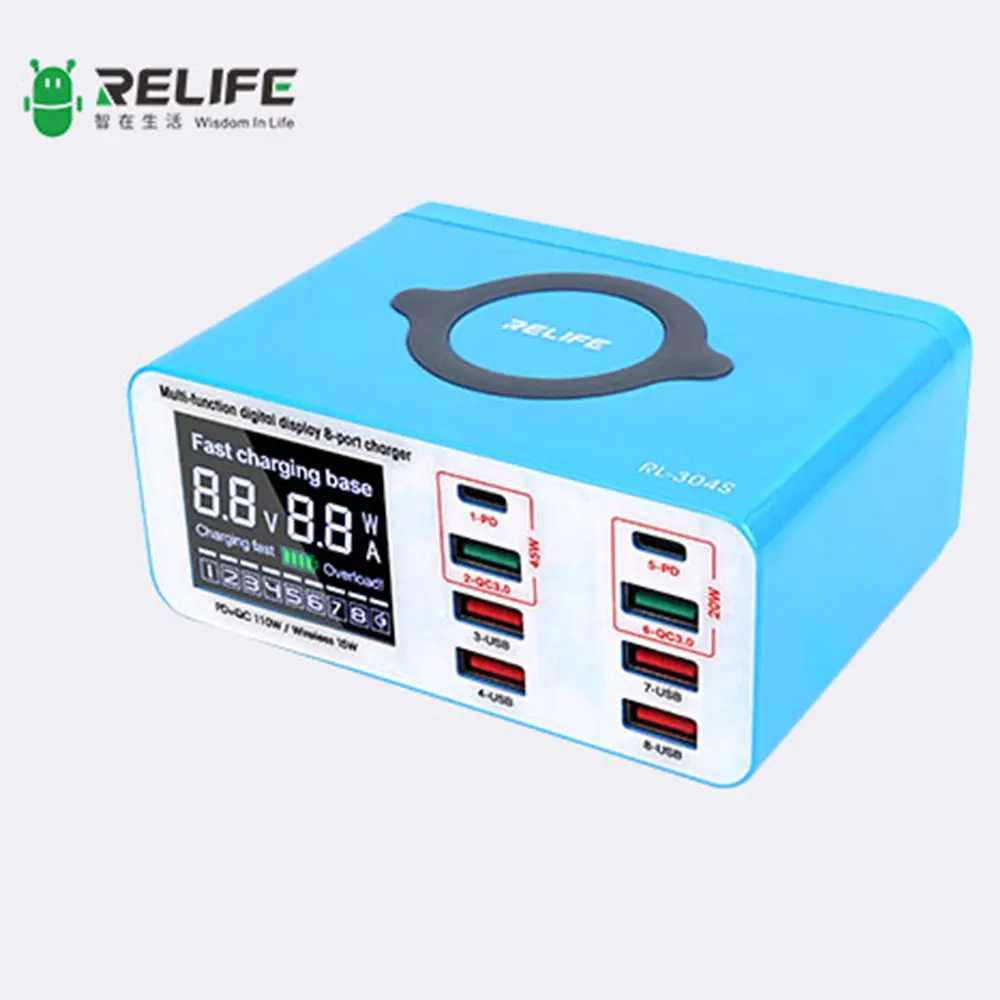 RL-304S 1+8 Multifunctional Digital Display 8 port Charger for IP/HW/VI/OP/MI/MZ/SAM and other Brands of Mobile Phones
RL-304S 1+8 Multifunctional Digital Display 8 port Charger for IP/HW/VI/OP/MI/MZ/SAM and other Brands of Mobile Phones
