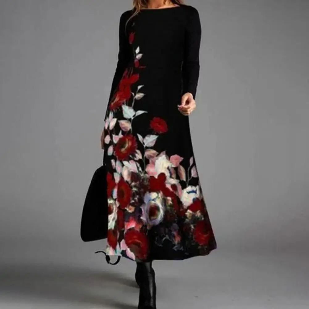 Women Maxi Dress Floral Print Long Sleeve Loose O-Neck Streetwear Spring Women Dresses Large Hem Long Dress Robe Vestidos
Women Maxi Dress Floral Print Long Sleeve Loose O-Neck Streetwear Spring Women Dresses Large Hem Long Dress Robe Vestidos