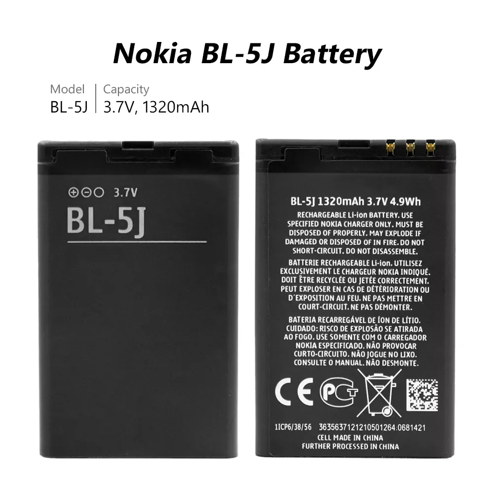 NEW2023 New 1320mah BL-5J Replacement Battery For Nokia Lumia 520 530 525 X1-01 C3 5230 5233 5235 5800XM X6 Battery BL5J BL-5J
NEW2023 New 1320mah BL-5J Replacement Battery For Nokia Lumia 520 530 525 X1-01 C3 5230 5233 5235 5800XM X6 Battery BL5J BL-5J
