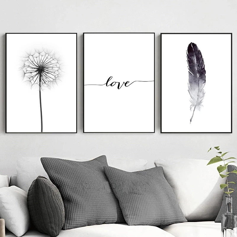 Nordic Posters And Prints Feather Painting Dandelion Poster Black And White Print Modern Wall Pictures For Living Room Decor
Nordic Posters And Prints Feather Painting Dandelion Poster Black And White Print Modern Wall Pictures For Living Room Decor