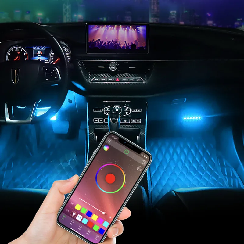 Car interior atmosphere light with app control interior foot sole music rhythm car voice control usb colorful atmosphere led mod
Car interior atmosphere light with app control interior foot sole music rhythm car voice control usb colorful atmosphere led mod