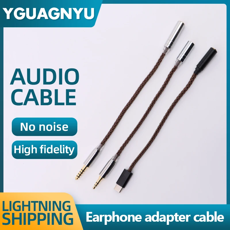 YGUAGNYU-18 8 Cores Single Crystal Copper Silver Plated Cable 4.4 Female to 3.5mm Male 4.4 Balanced Headphone Conversion Cable
YGUAGNYU-18 8 Cores Single Crystal Copper Silver Plated Cable 4.4 Female to 3.5mm Male 4.4 Balanced Headphone Conversion Cable