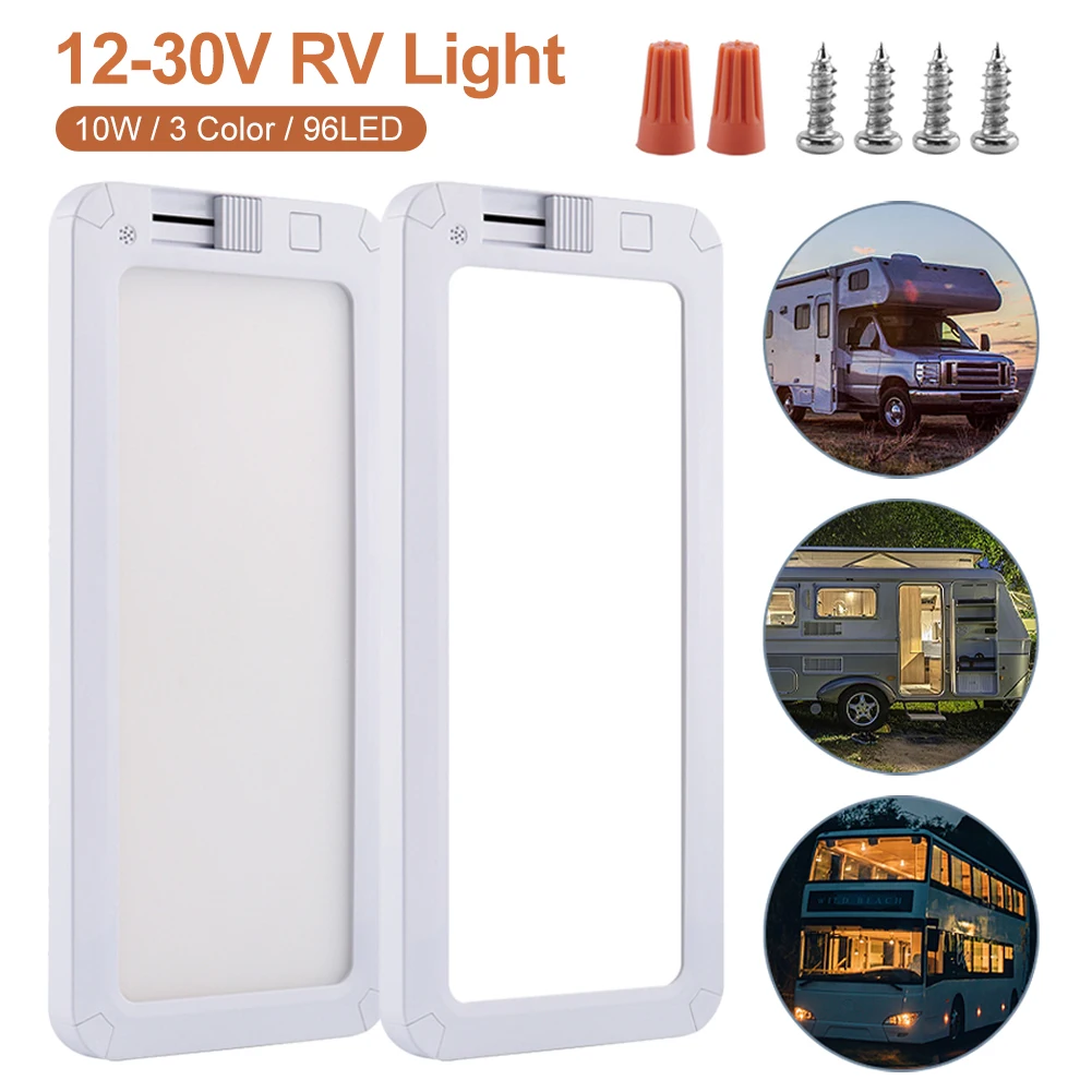 RV Interior Light 96LED 3 Color Dimmable Interior Lighting 12V-30V Ceiling Dome Light for Campers RV Truck Motorhome Caravan
RV Interior Light 96LED 3 Color Dimmable Interior Lighting 12V-30V Ceiling Dome Light for Campers RV Truck Motorhome Caravan