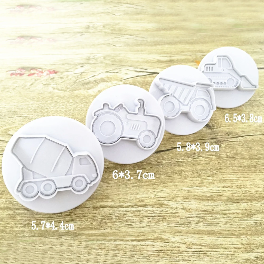 4Pcs Cookie Cutters Vehicles Theme Trucks Plastic Biscuit Mold Fondant Pastry Mold Cake Decorating Tools Candy Molds
4Pcs Cookie Cutters Vehicles Theme Trucks Plastic Biscuit Mold Fondant Pastry Mold Cake Decorating Tools Candy Molds