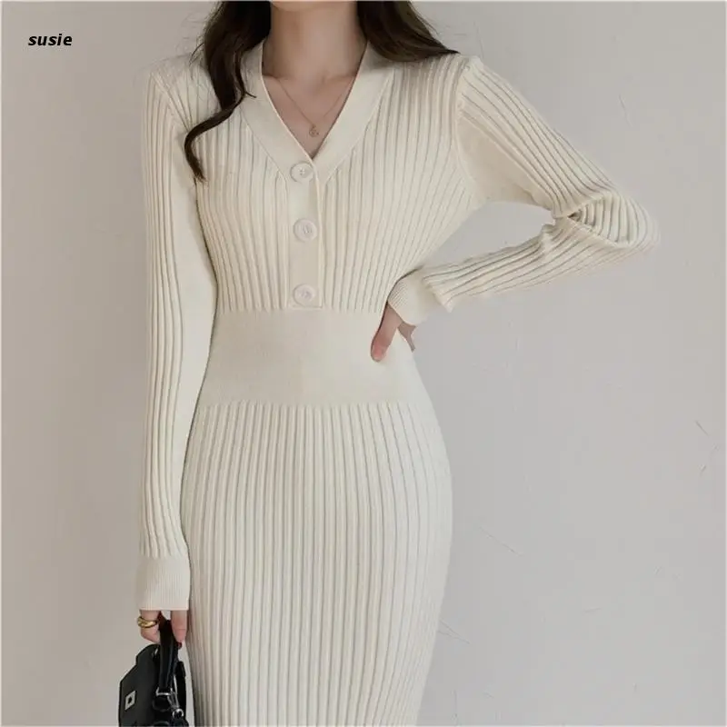 X7YA Women V-Neck Oversized Knitted Dress Autumn Solid Long Sleeve Casual Long Dress
X7YA Women V-Neck Oversized Knitted Dress Autumn Solid Long Sleeve Casual Long Dress