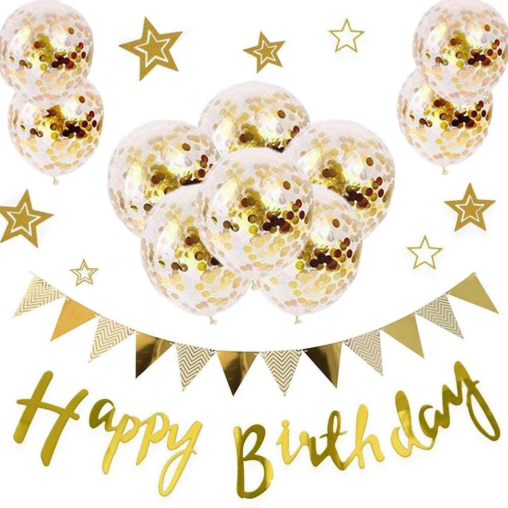 JOLLYBOOM Golden Birthday Party Decoration Balloon Set Happy Birthday Banner Triangle Garland for Baby Shower party Supplies
JOLLYBOOM Golden Birthday Party Decoration Balloon Set Happy Birthday Banner Triangle Garland for Baby Shower party Supplies