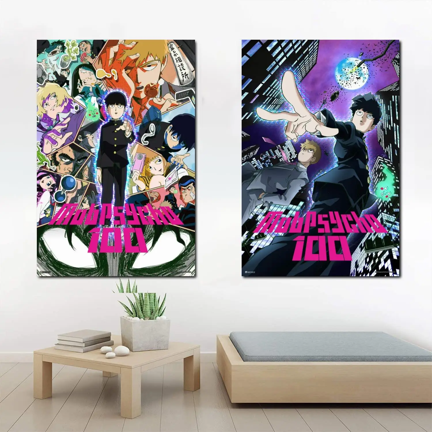 

Художественный плакат и настенная Картина на холсте из аниме Моб психоз 100 de, современные декоративные Плакаты для всей семьи и спальни