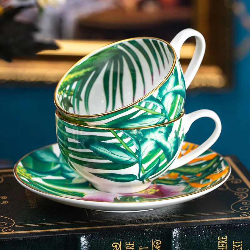 Luxury Porcelain Coffee Cup and Saucer For Birthday Wedding Gift Tea Cup Saucer Set Rainforest Milk Mug Kitchen Party Drinkware
Luxury Porcelain Coffee Cup and Saucer For Birthday Wedding Gift Tea Cup Saucer Set Rainforest Milk Mug Kitchen Party Drinkware