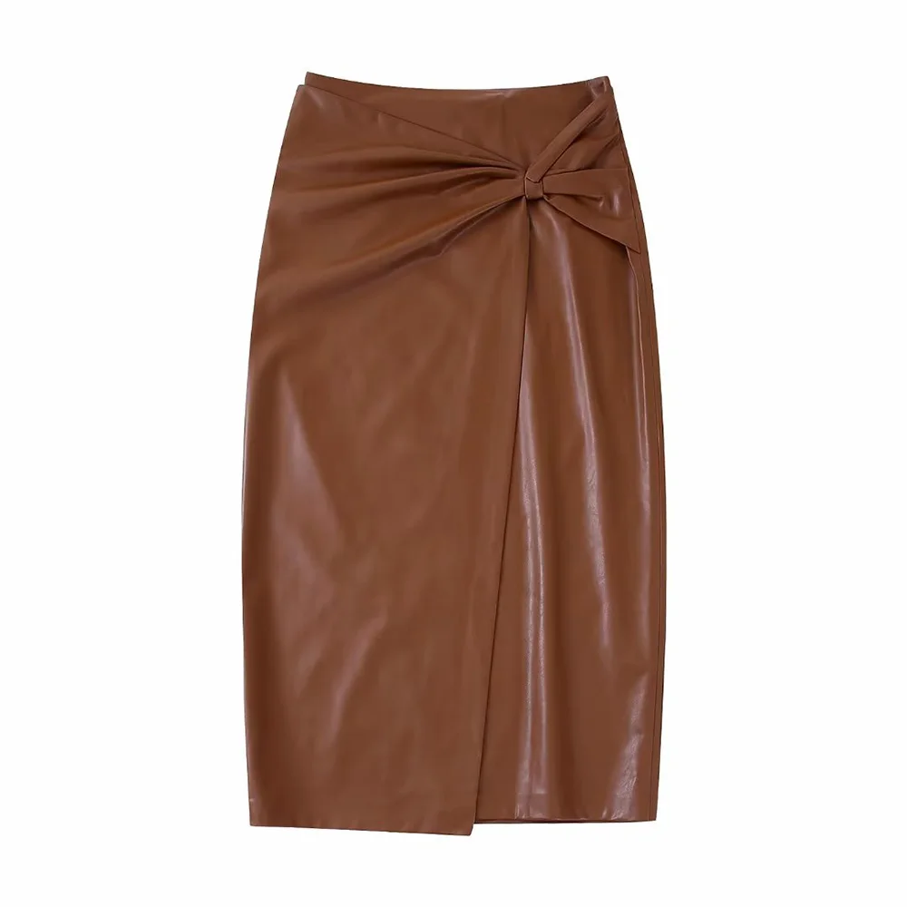 DiYiG Women's 2022 New Fashion Long Skirt Brown Vintage Faux Leather Skirt High Waist Streetwear Bow Decorate Korean Clothes
DiYiG Women's 2022 New Fashion Long Skirt Brown Vintage Faux Leather Skirt High Waist Streetwear Bow Decorate Korean Clothes