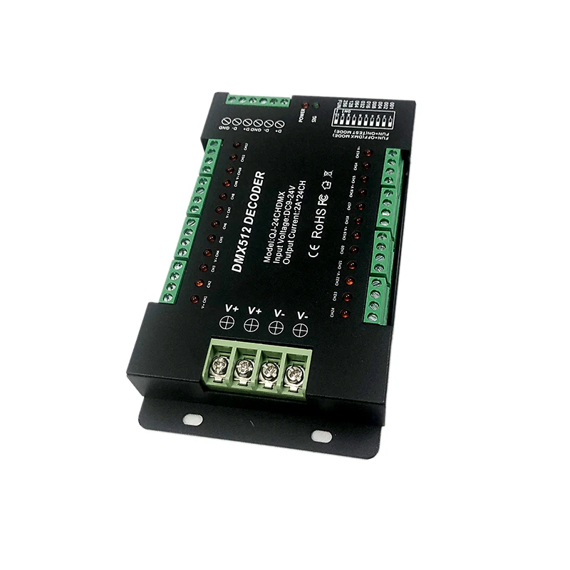 Декодер 24 канала светодиодные ленты RGB драйвер диммер стандартный сигнал DMX512 DC9V-2