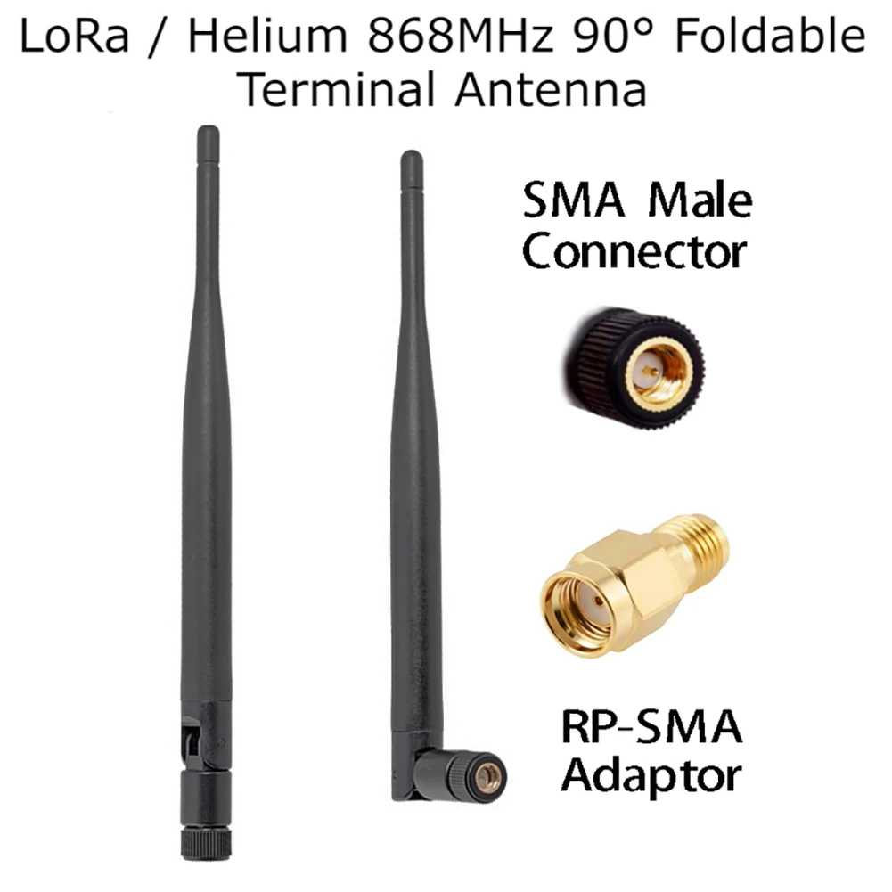 5dBi LoRa Antenna Helium HNT 868MHz 90° Foldable SMA Male Antenna Black IoT LoRaWAN Aerial Heavy Duty Adapter
5dBi LoRa Antenna Helium HNT 868MHz 90° Foldable SMA Male Antenna Black IoT LoRaWAN Aerial Heavy Duty Adapter