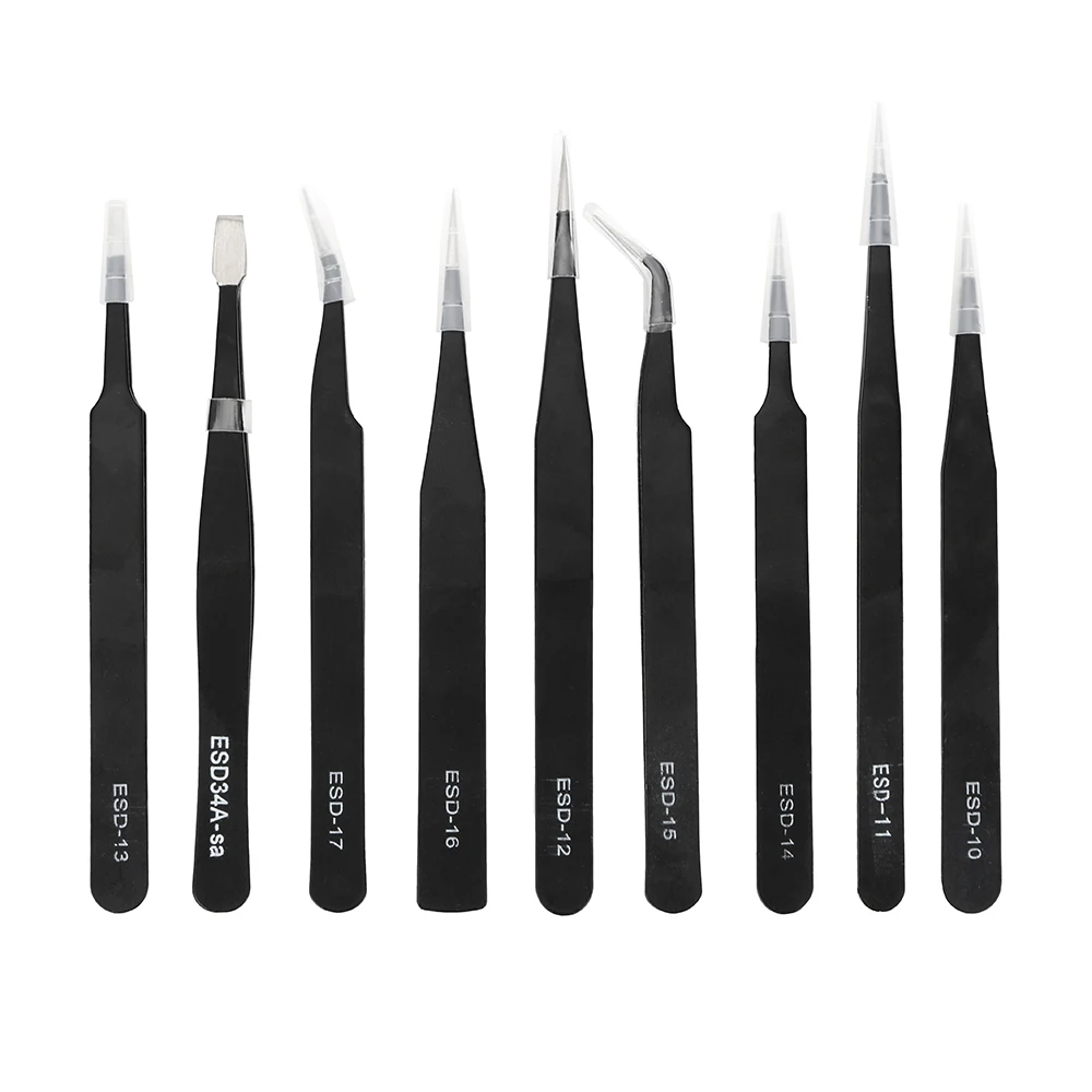 DIYWORK 9 Piece/Set Hand Tool Precision Repair Tools Kit Anti Static for Electronics Phone Repairing BGA Work ESD Tweezers Set
DIYWORK 9 Piece/Set Hand Tool Precision Repair Tools Kit Anti Static for Electronics Phone Repairing BGA Work ESD Tweezers Set