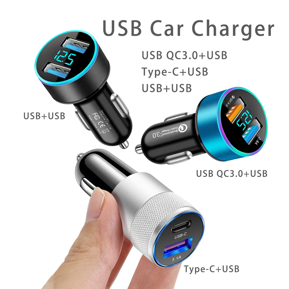 USB Car Charger Quick Charge QC3.0 SCP 3A PD Type C 37.5W Fast Car USB Charger For iPhone Xiaomi Redmi Poco Huawei Mobile Phone
USB Car Charger Quick Charge QC3.0 SCP 3A PD Type C 37.5W Fast Car USB Charger For iPhone Xiaomi Redmi Poco Huawei Mobile Phone