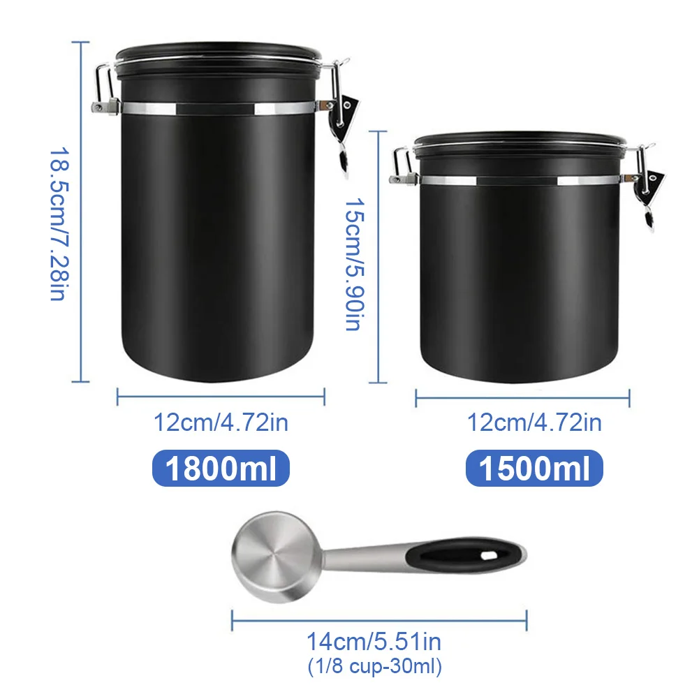 1.5L/1.8L NEW Stainles Steel Airtight Coffee Container Storage Canister Set Coffee jar Canister With Scoop For Coffee Beans Tea
1.5L/1.8L NEW Stainles Steel Airtight Coffee Container Storage Canister Set Coffee jar Canister With Scoop For Coffee Beans Tea