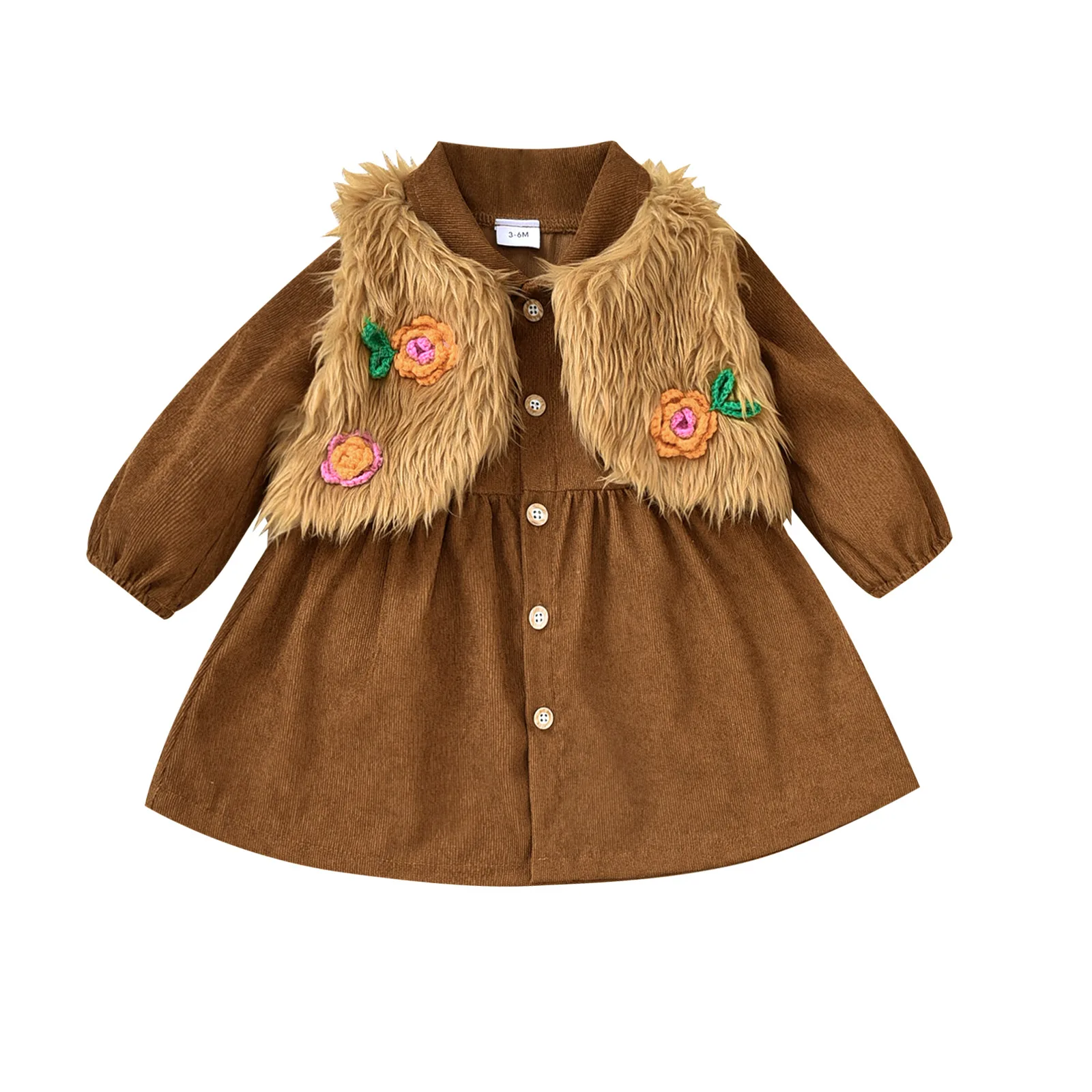 2 шт., детское платье с длинным рукавом и отложным воротником 
2 шт., детское платье с длинным рукавом и отложным воротником