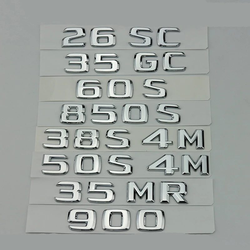 

Car 3D ABS Trunk Letters Logo Badge Emblem Decals Sticker For Mercedes-Benz Brabus 26SC 35GC 40S 60S 850S 38S4M 50S4M 35MR 900