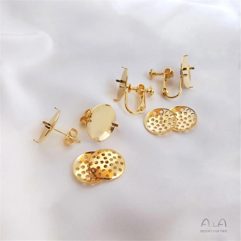 S925 pure silver needle gold coated 18K disc shower head earrings with ears gambling ear clip DIY hand jewelry accessories
S925 pure silver needle gold coated 18K disc shower head earrings with ears gambling ear clip DIY hand jewelry accessories