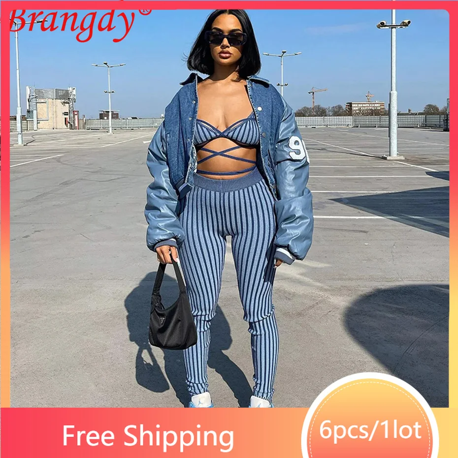 6sets Wholesale Items for Business Pencil Pants 2 Piece Set Women Tracksuit Fashion Cross Lace Strapless Outfits B9559
6sets Wholesale Items for Business Pencil Pants 2 Piece Set Women Tracksuit Fashion Cross Lace Strapless Outfits B9559