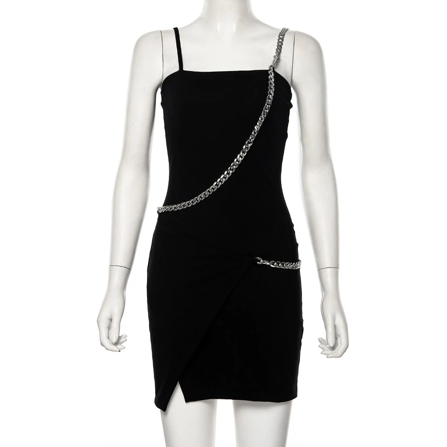 2022 Summer Women's Dress Camisole Sheath Backless Irregular Slit Dresses Sexy Gallus Chain Night Club Party Dress
2022 Summer Women's Dress Camisole Sheath Backless Irregular Slit Dresses Sexy Gallus Chain Night Club Party Dress