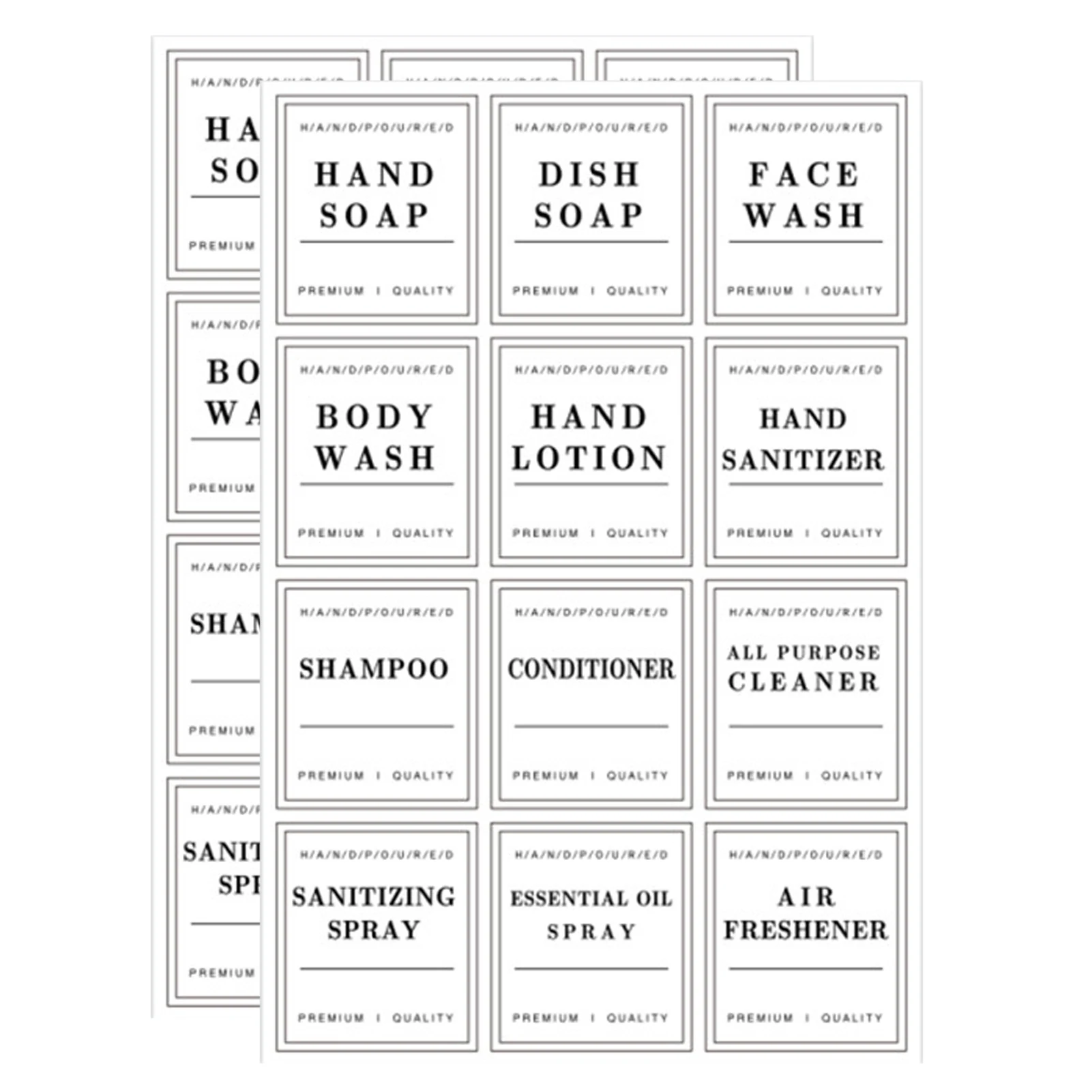 

2sets/24pcs Bathroom Label Waterproof Sticker Classification Easy Find Shampoo For Bottle DIY Simple Modern Home Hand Soap