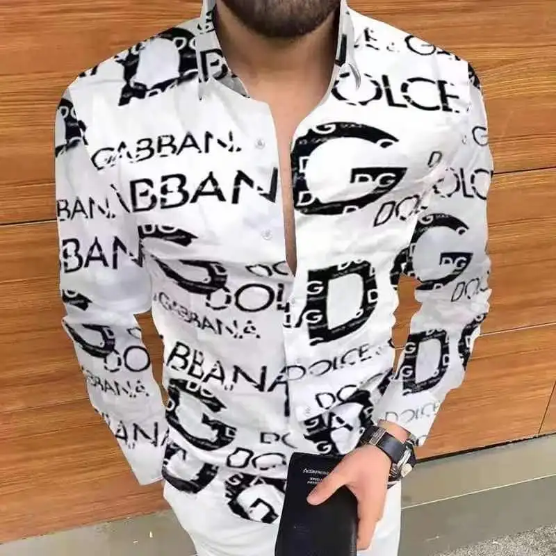 2022 Men's Hawaiian Long Sleeve Shirt Letter Print Slim Lapel Button Casual Business Brand European Code M-3XL Four Seasons New
2022 Men's Hawaiian Long Sleeve Shirt Letter Print Slim Lapel Button Casual Business Brand European Code M-3XL Four Seasons New