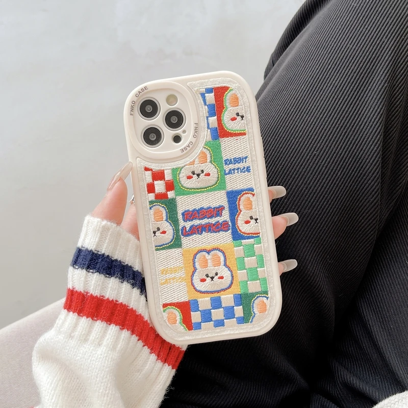 Korean Luxury Cute Cartoon Rabbit embroidery Phone Case For iPhone 11 12 13 Pro Xs Max Xr X 7 8 Puls Winter Shockproof Cover
Korean Luxury Cute Cartoon Rabbit embroidery Phone Case For iPhone 11 12 13 Pro Xs Max Xr X 7 8 Puls Winter Shockproof Cover
