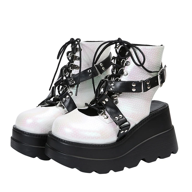 Big Size 35-43 Brand Design Women Wedges High Heels Sandals Lace Up High Platform Summer Women Sandals Gothic Punk Woman Shoes
Big Size 35-43 Brand Design Women Wedges High Heels Sandals Lace Up High Platform Summer Women Sandals Gothic Punk Woman Shoes