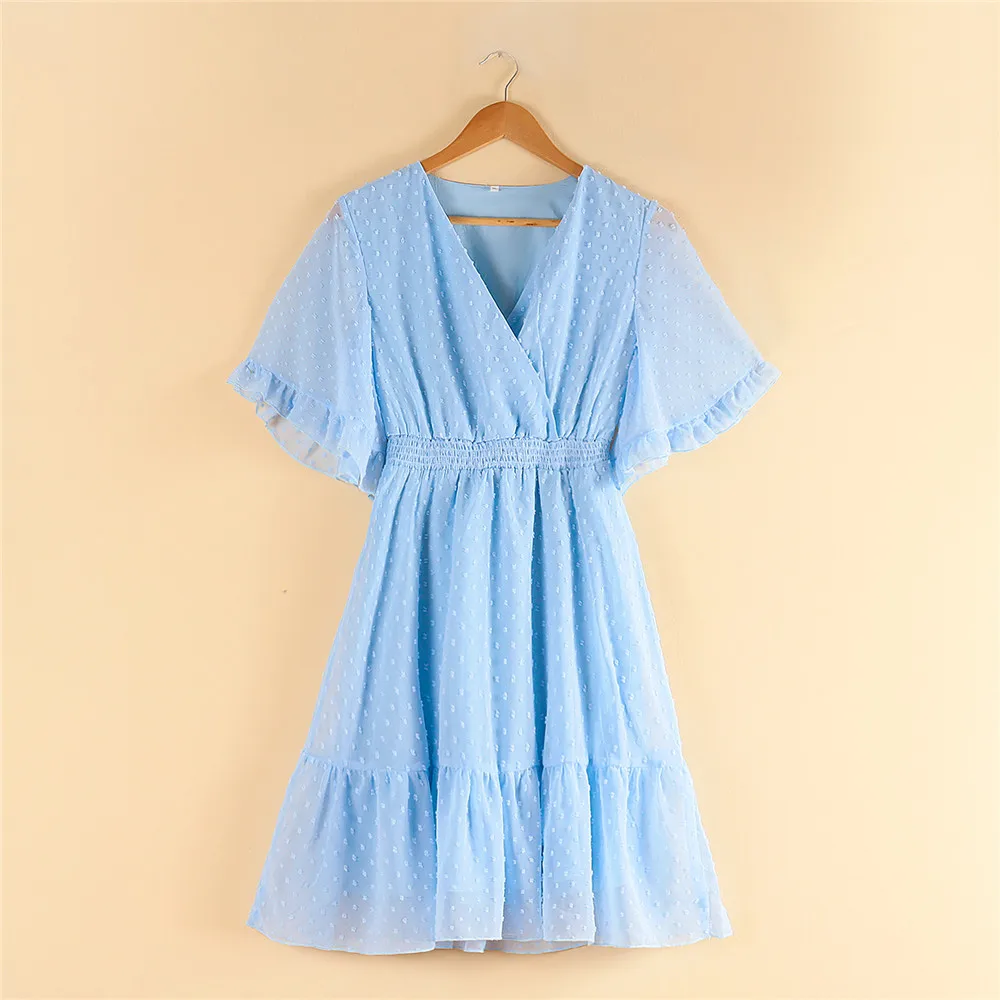 Summer Mom and daughter Family Look Sky Blue V-Neck Fur Ball Half Sleeves Dress Mommy and me clothes matching family outfits
Summer Mom and daughter Family Look Sky Blue V-Neck Fur Ball Half Sleeves Dress Mommy and me clothes matching family outfits