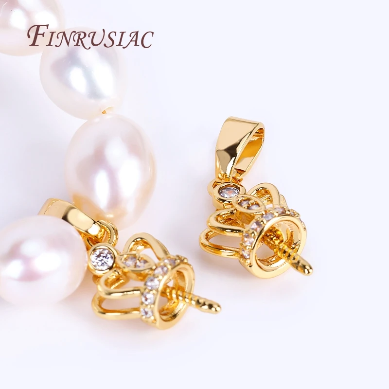 18K Gold Plated Zircon-Set Pearl Pendant Mounting,Crown Pendant Bails For Jewelry Making Supplies,Pearl Setting For Necklace
18K Gold Plated Zircon-Set Pearl Pendant Mounting,Crown Pendant Bails For Jewelry Making Supplies,Pearl Setting For Necklace