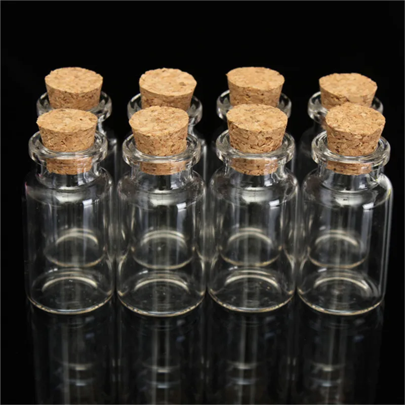 

10pcs 45x24mm 12ml Small Cute Mini Cork Stopper Glass Bottles Vials Jars Containers Small Wishing Bottle Glass With Cork Stopper