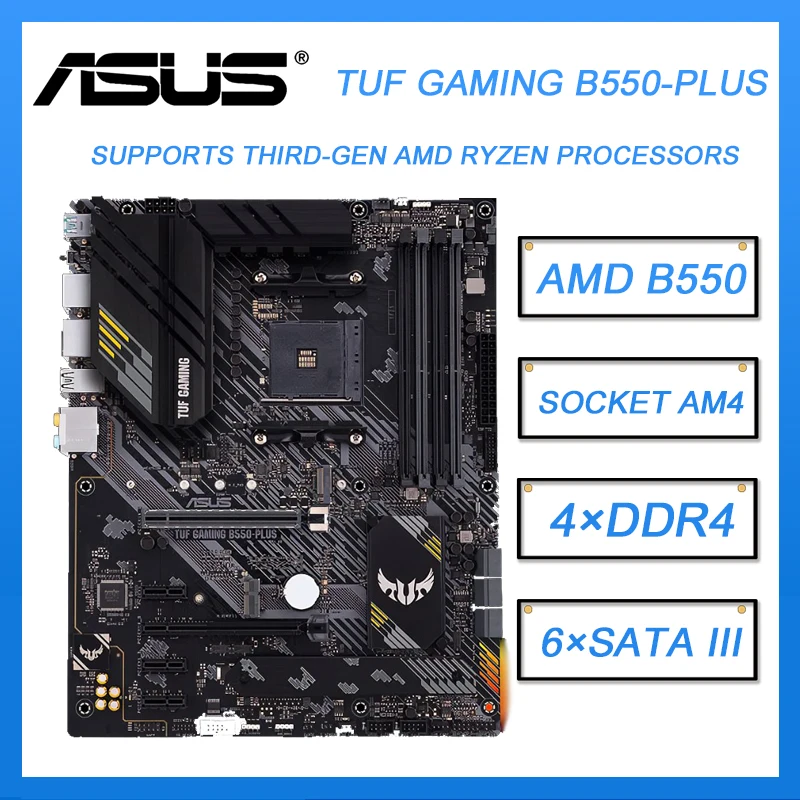 Материнская плата B550M AM4 для Ryzen 5 5600 процессоров ASUS TUF GAMING B550M PLUS AM4 DDR4 128 ГБ PCI-E 4,0 M.2 SATA III USB3.2 ATX
Материнская плата B550M AM4 для Ryzen 5 5600 процессоров ASUS TUF GAMING B550M PLUS AM4 DDR4 128 ГБ PCI-E 4,0 M.2 SATA III USB3.2 ATX