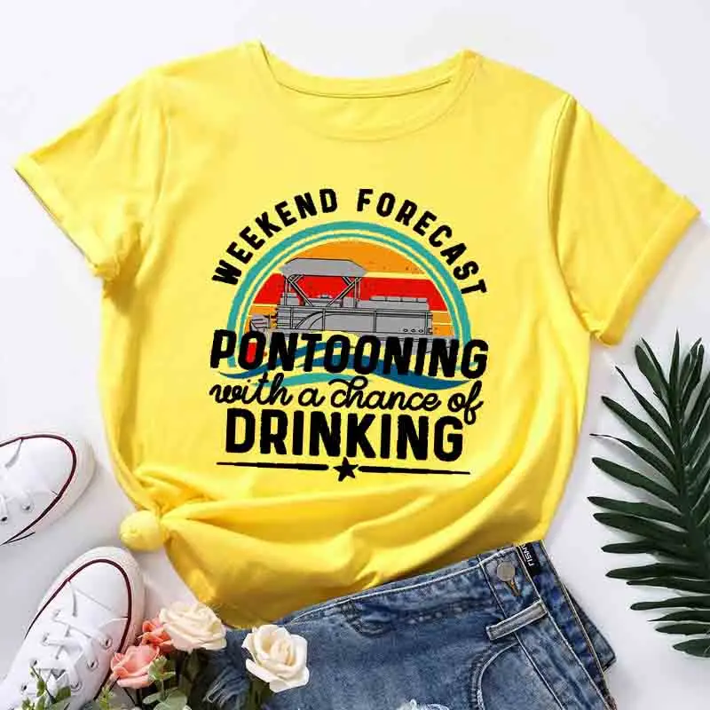 Funny Summer Soft Drinking T-shirt For Womens 2022 Weekend Forecast Pontooning With A Chance
Funny Summer Soft Drinking T-shirt For Womens 2022 Weekend Forecast Pontooning With A Chance
