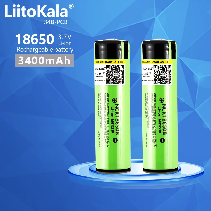 

Hot Original LiitoKala 18650 3400mah NCR18650B 3.7 v 3400 mah 18650 Lithium Rechargeable Battery For Flashlight batteries