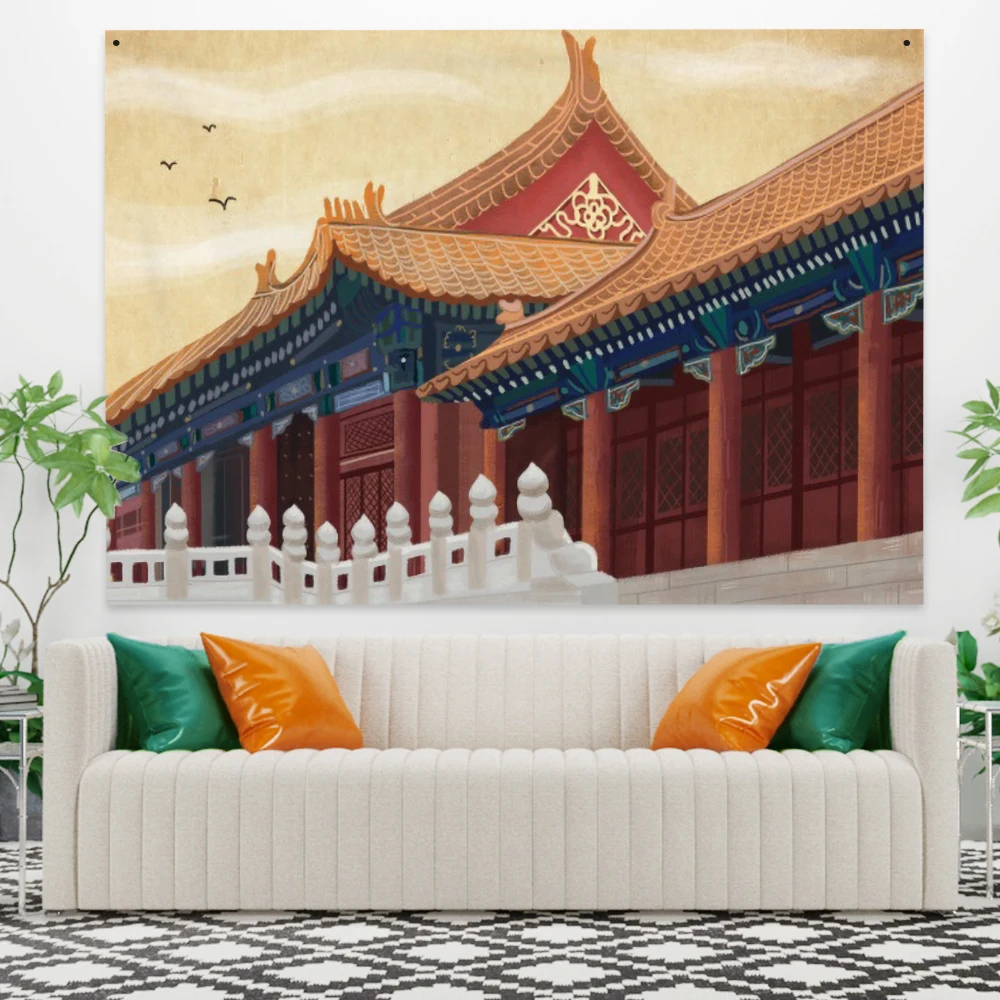 Laeacco Fashion Tapestry Forbidden City Chinese Style Wall Hangings Chart Bedside Room Festival Wedding Restaurant Shop College
Laeacco Fashion Tapestry Forbidden City Chinese Style Wall Hangings Chart Bedside Room Festival Wedding Restaurant Shop College