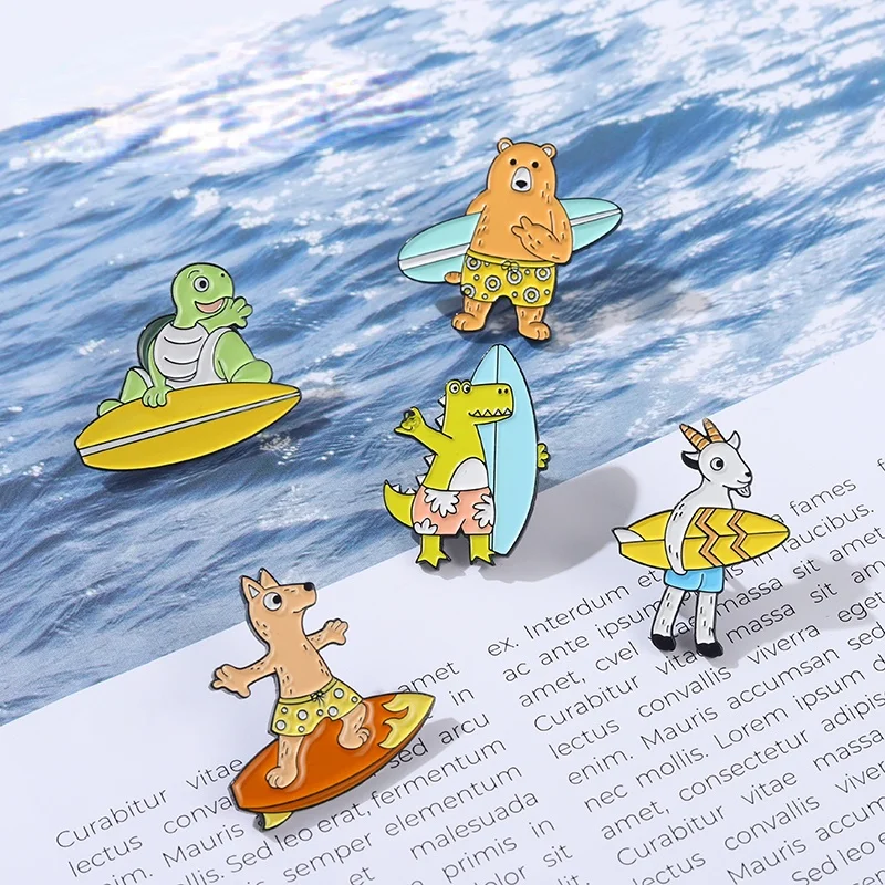 Ocean Surfing Enamel Pins Animal Goat Bear Dog Crocodile Turtle Brooches Lapel Pin Bag Badge Cartoon Sea Jewelry Drop Shipping
Ocean Surfing Enamel Pins Animal Goat Bear Dog Crocodile Turtle Brooches Lapel Pin Bag Badge Cartoon Sea Jewelry Drop Shipping