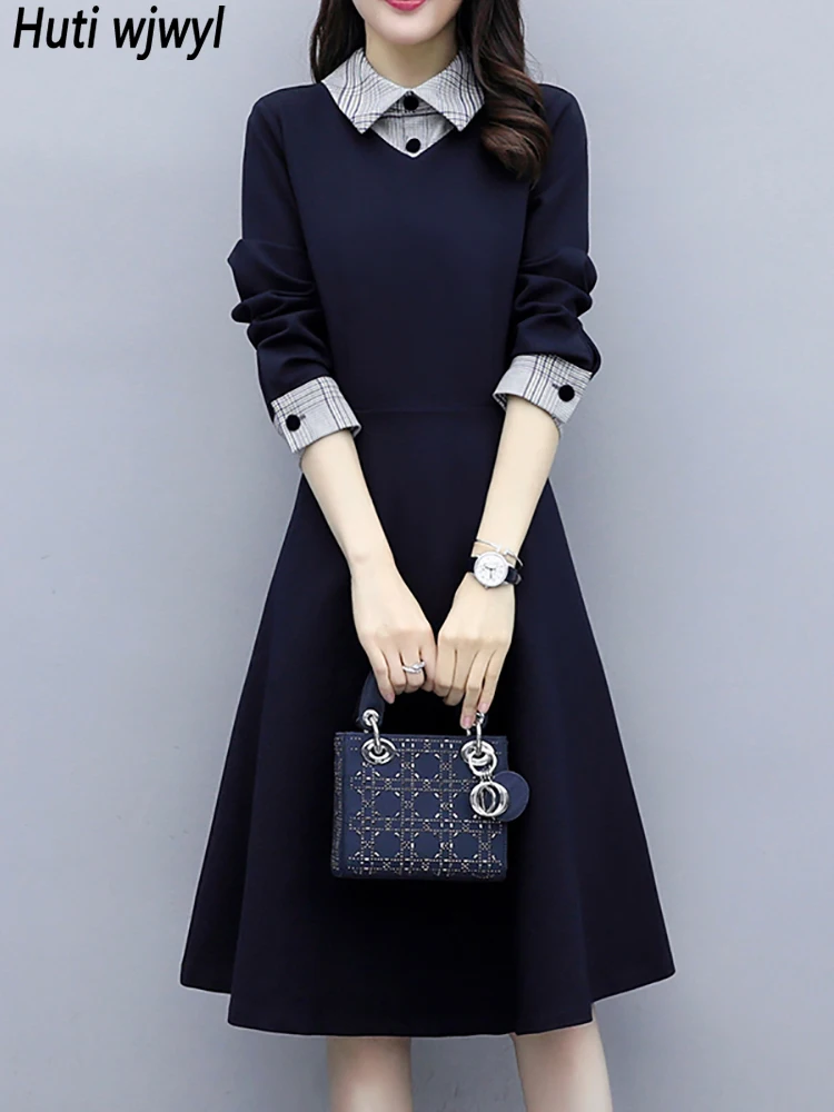 Женское офисное платье-миди с длинным рукавом и воротником-поло, элегантное облегающее вечернее платье в Корейском стиле, повседневное винтажное платье для вечерние ени и зимы, 2023 
Женское офисное платье-миди с длинным рукавом и воротником-поло, элегантное облегающее вечернее платье в Корейском стиле, повседневное винтажное платье для вечерние ени и зимы, 2023