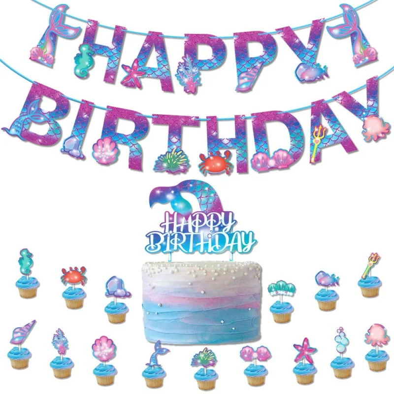 Mermaid Shell Cake Toppers Pull Flag Banner Cake Wrappers for Girl's Birthday Party Cake Decoration Kids Mermaid Party Decor
Mermaid Shell Cake Toppers Pull Flag Banner Cake Wrappers for Girl's Birthday Party Cake Decoration Kids Mermaid Party Decor