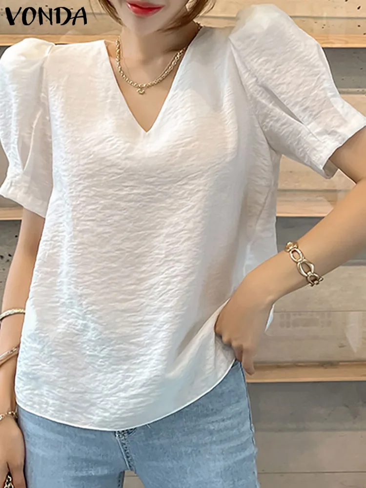 VONDA женская блузка с коротким пышным рукавом, винтажные однотонные рубашки 2022, модные праздничные Топы Tunci, рубашки, сексуальные блузки с V-об...
VONDA женская блузка с коротким пышным рукавом, винтажные однотонные рубашки 2022, модные праздничные Топы Tunci, рубашки, сексуальные блузки с V-об...