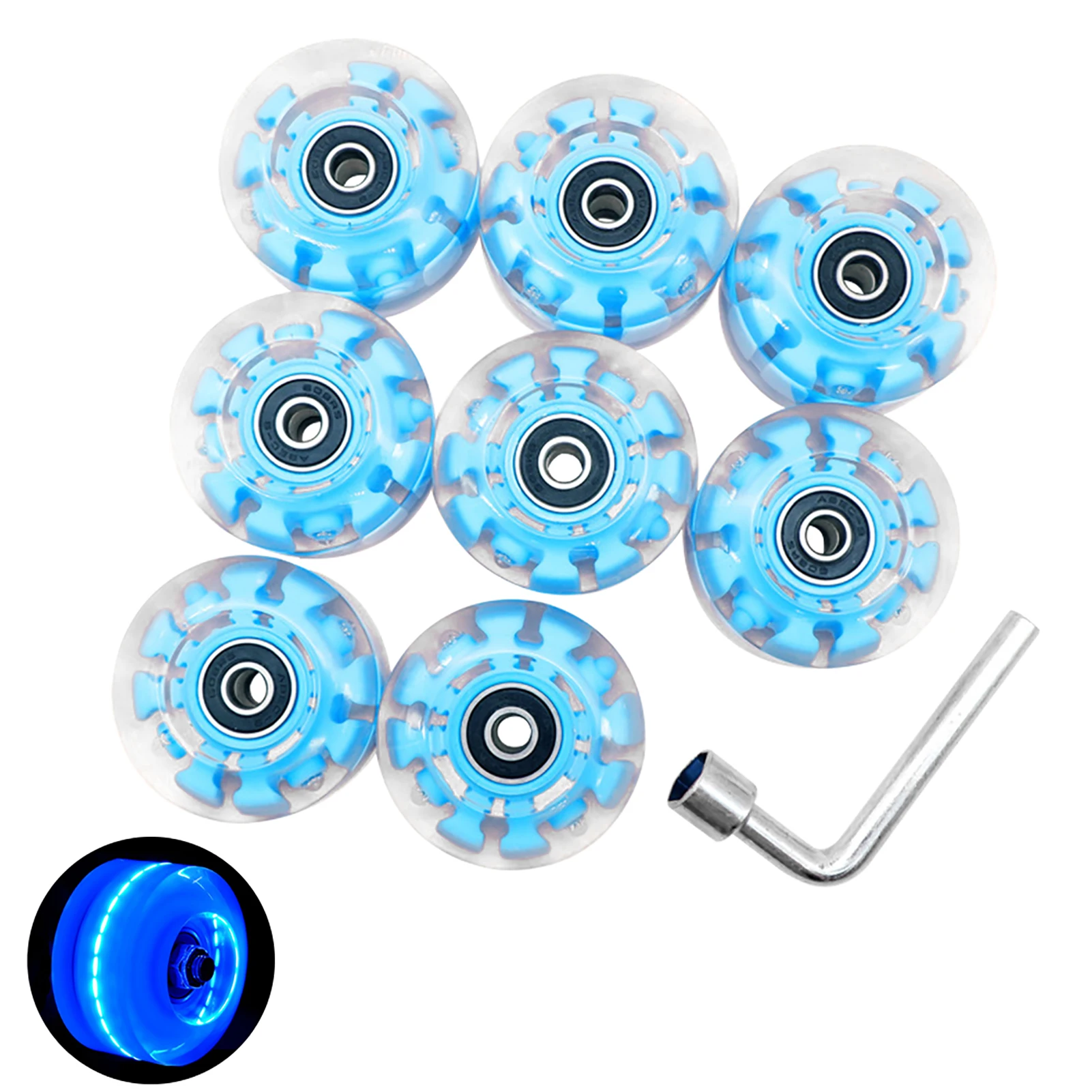 8pcs With Core Durable Light Up Bearing Roller Skate Wheel Wear Resistant LED Luminous Replacement Part Double Row 82A Outdoor
8pcs With Core Durable Light Up Bearing Roller Skate Wheel Wear Resistant LED Luminous Replacement Part Double Row 82A Outdoor