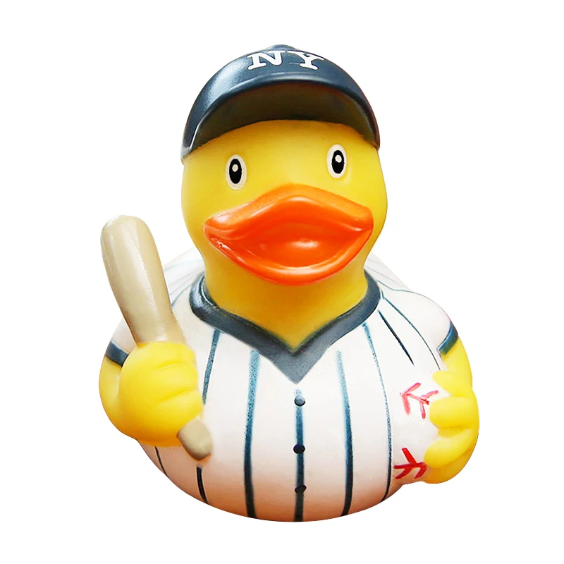 Baseball Rubber Duck Floating Squeaky Sound Duck Baby Bath Toys Funny Summer Water Toys 
Baseball Rubber Duck Floating Squeaky Sound Duck Baby Bath Toys Funny Summer Water Toys