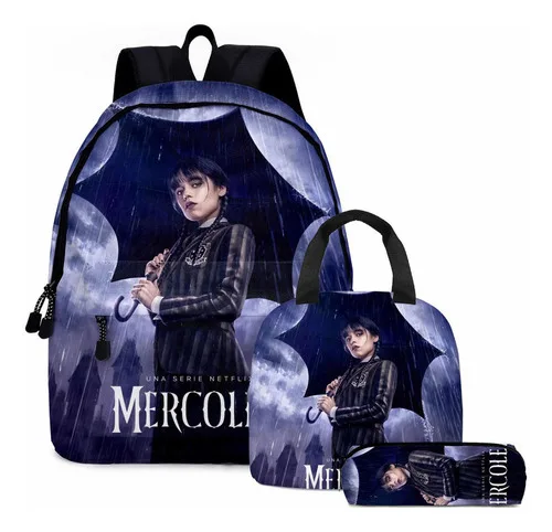 3PC-SET Wednesday Addams Backpack Primary and Middle School Lunch Bag Pack Boys Girls Anime Cartoon School Bag Mochila
3PC-SET Wednesday Addams Backpack Primary and Middle School Lunch Bag Pack Boys Girls Anime Cartoon School Bag Mochila