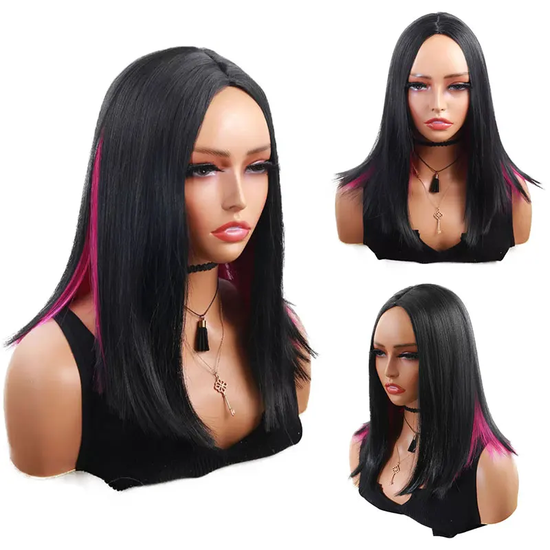 WIGERA Synthetic Black And Pick Color Wig Rose Red Hair Hot Sale Short Straight Bob Straight Hair For Women Daily Party Use
WIGERA Synthetic Black And Pick Color Wig Rose Red Hair Hot Sale Short Straight Bob Straight Hair For Women Daily Party Use