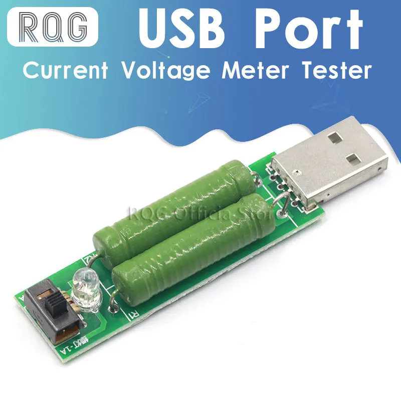 

1pcs/lot USB Port Mini Discharge Load Resistor Digital Current Voltage Meter Tester 2A/1A With Switch 1A Green Led / 2A Red Led