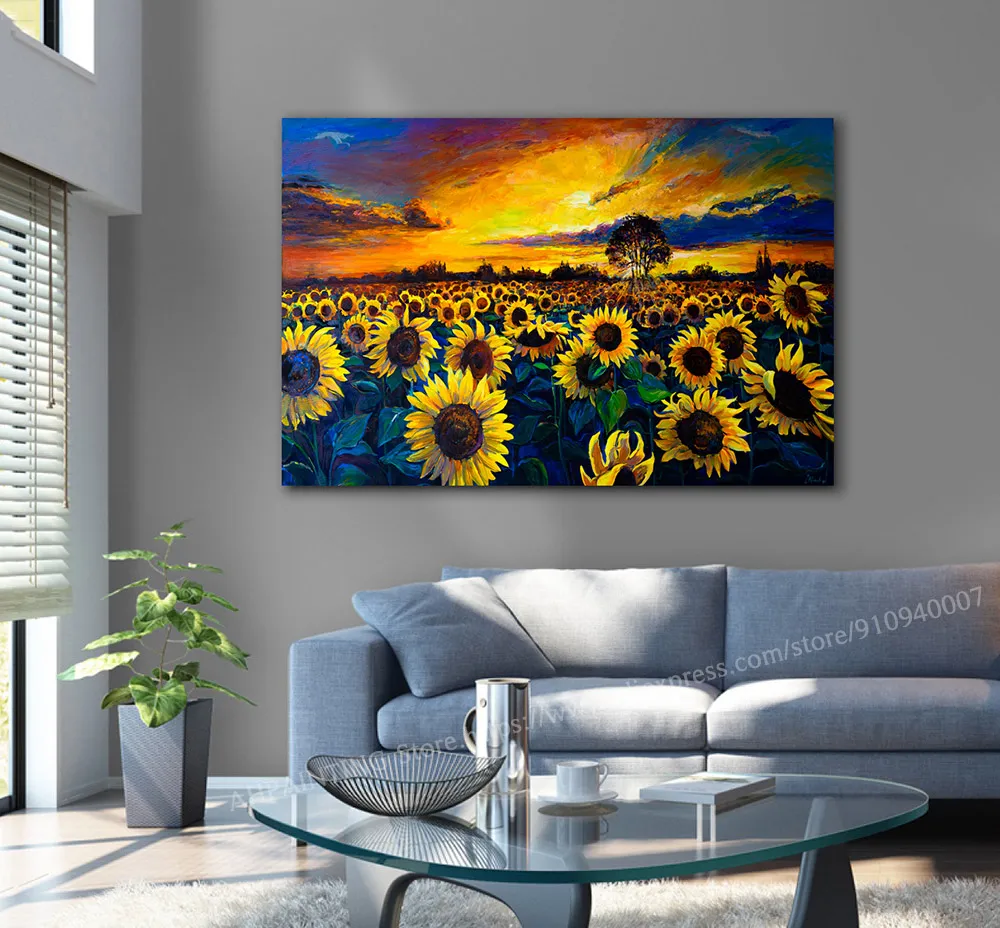 Sunflower Field In Sunset Oil Painting Poster Garden Floral And Botanical Landscape Canvas Pictures Print Wall Decor Home Decor
Sunflower Field In Sunset Oil Painting Poster Garden Floral And Botanical Landscape Canvas Pictures Print Wall Decor Home Decor